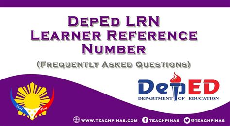 DepEd LRN: Learner Reference Number (FAQ).